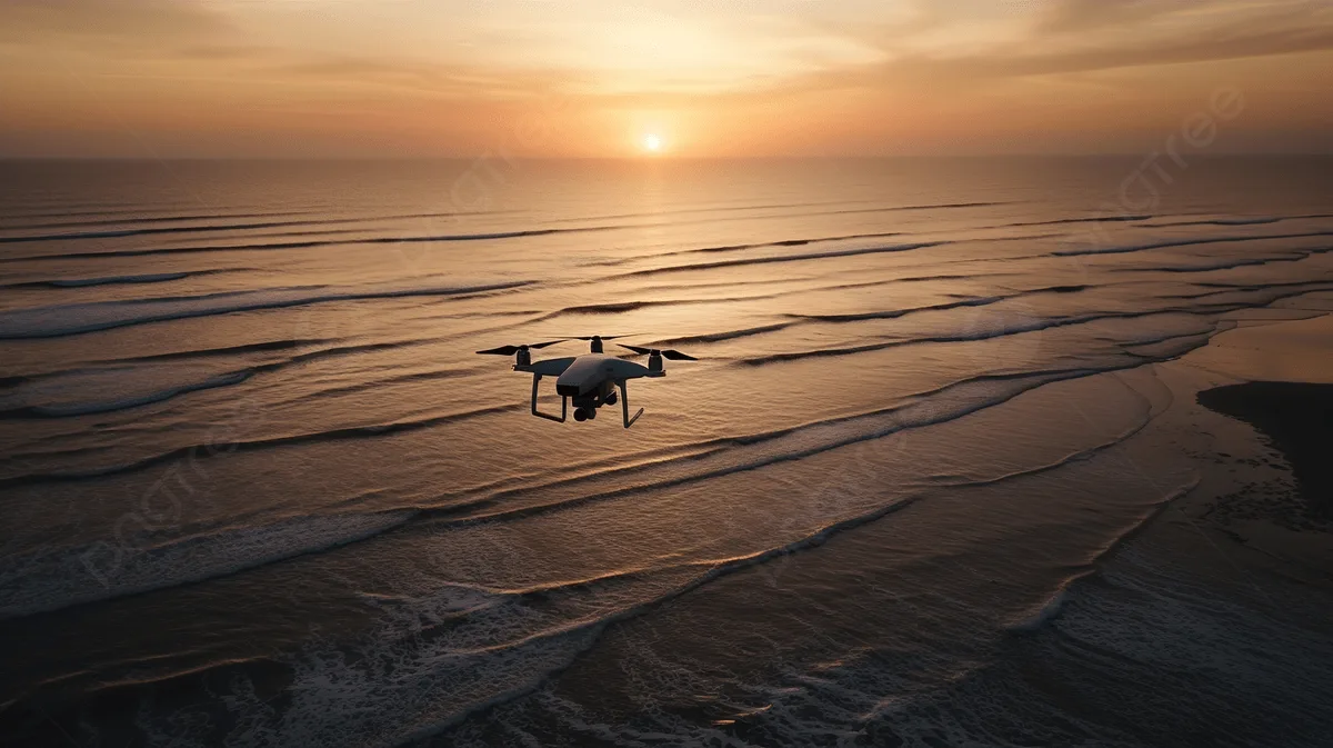 Drone sunset footage